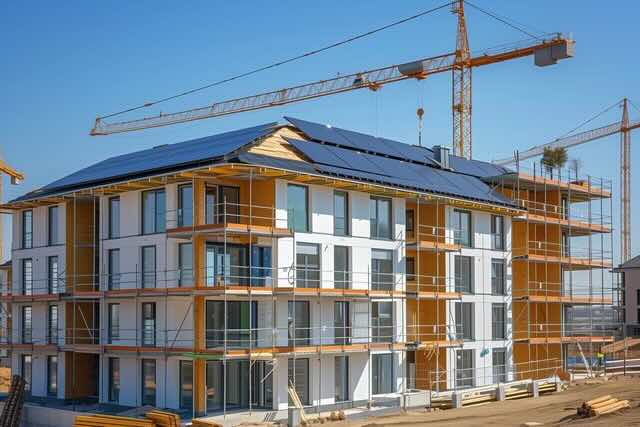 Energieeffizienter Neubau eines Wohngebäudes als Symbol für die ganzheitliche Begleitung von Neubauprojekten durch die dein Energiewerk GmbH – von der Planung bis zur erfolgreichen Umsetzung mit maximaler Energieeffizienz
